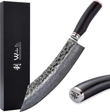 Профессиональный поварской нож из настоящей дамасской стали с дерева пакка 25 см Wakoli Ebo