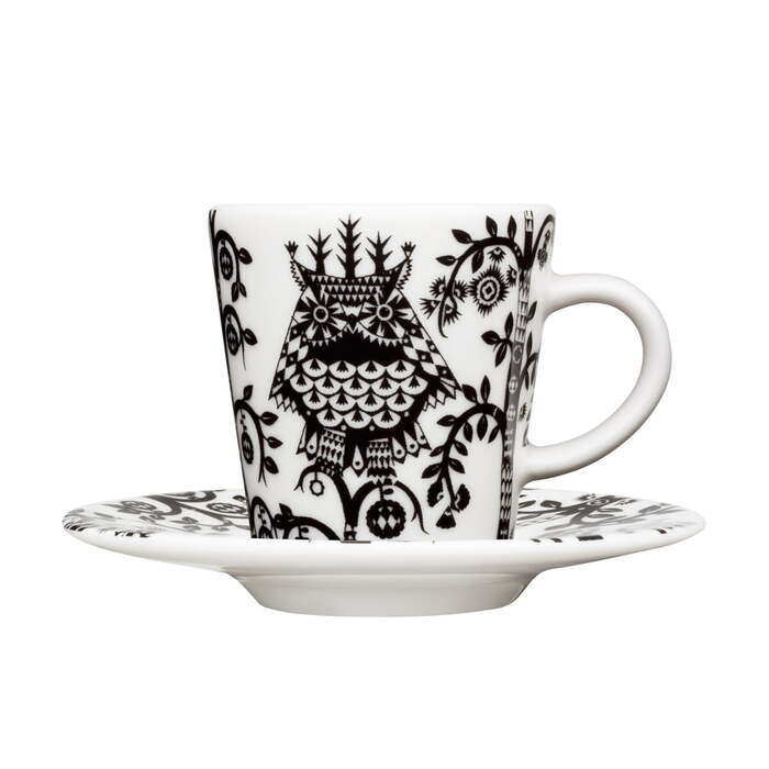 Блюдце к чашке для кофе Ø 15 см черно-белое Taika Iittala