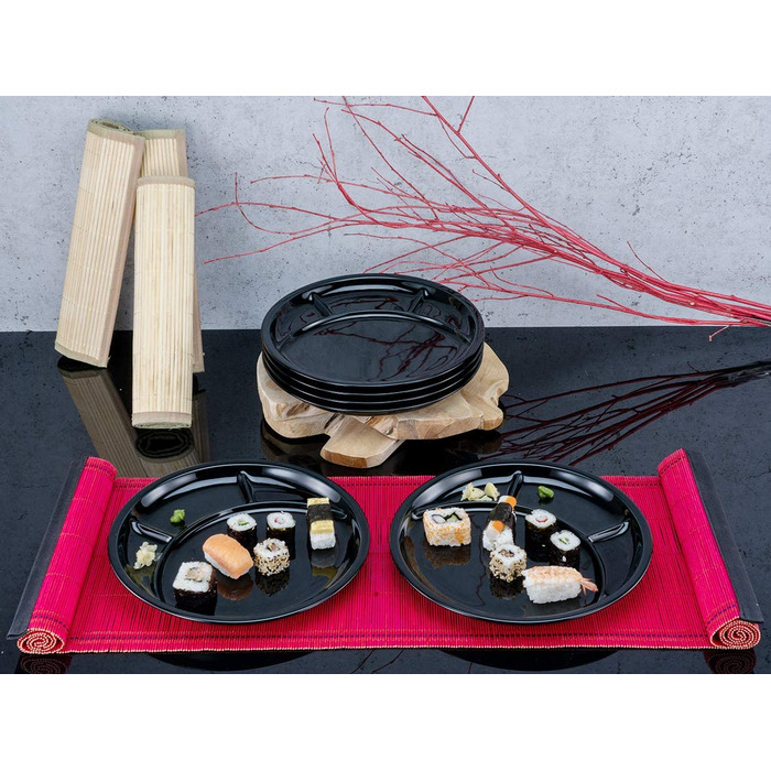 Набор тарелок для фондю и гриля 27 см 4 предмета Black Creatable