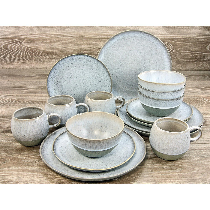 Столовый сервиз на 4 человека 16 предметов Grey Loft Stone Series CreaTable