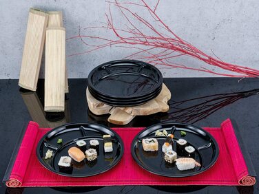 Набор тарелок для фондю и гриля 27 см 4 предмета Black Creatable