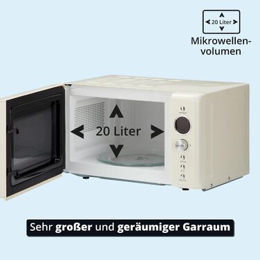 KHG Микроволновая печь 20 л в ретро дизайне металл/стекло/пластик KHG