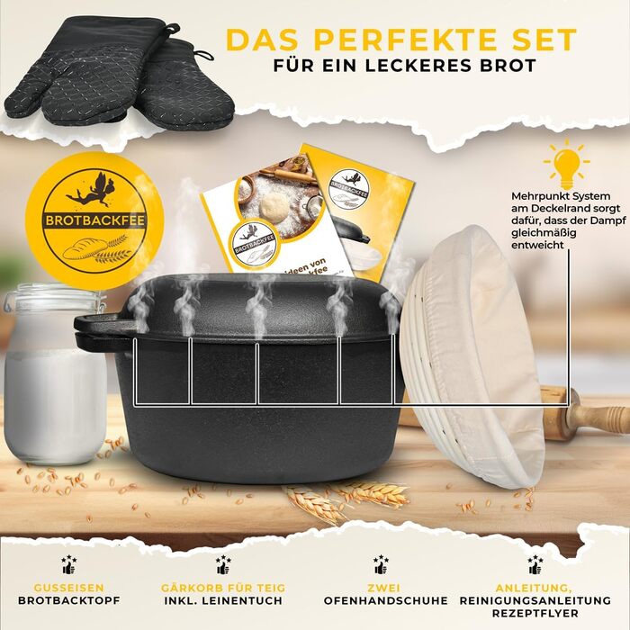 BROTBACKFEE Форма для выпечки хлеба 32 х 16 см чугун BROTBACKFEE