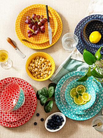 Набор керамической посуды 12 предметов Colourful Flowers DOWAN