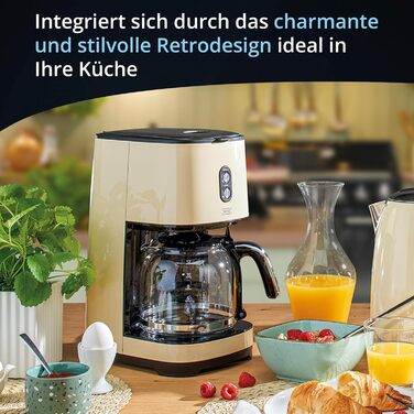 KHG Кофемашина 1,5 л 900 Вт нержавеющая сталь/пластик Cream KHG