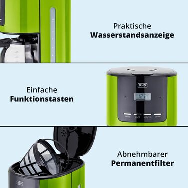 KHG Набор техники для кухни из кофеварки, электрочайника и тостера Green KHG