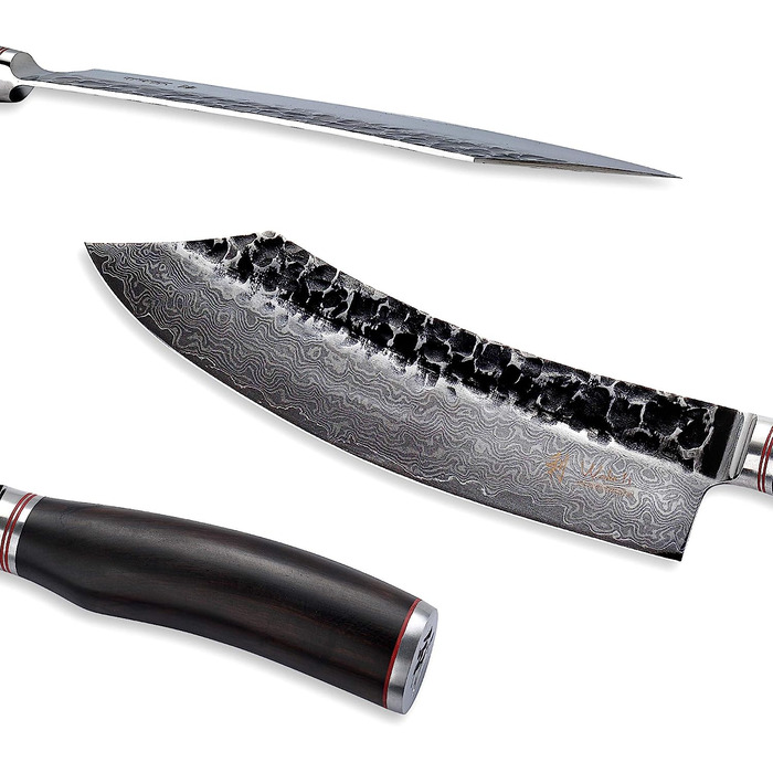 Профессиональный поварской нож из настоящей дамасской стали с дерева пакка 25 см Wakoli Ebo