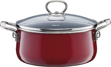Набор кухонной посуды 5 предметов, эмалированный, красный Riess 0546-008