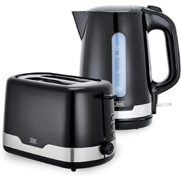 KHG Набор из тостера на 2 ломтика и электрочайника 1,7 л Black KHG