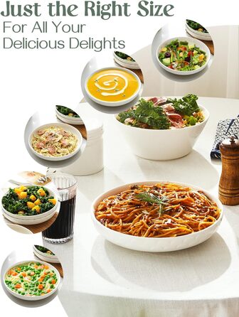 Набор фарфоровых тарелок для пасты 25,4 см 4 предмета White DOWAN