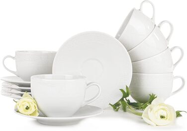 Кофейный сервиз на 6 человек 15 предметов Amelia White Lace Konsimo