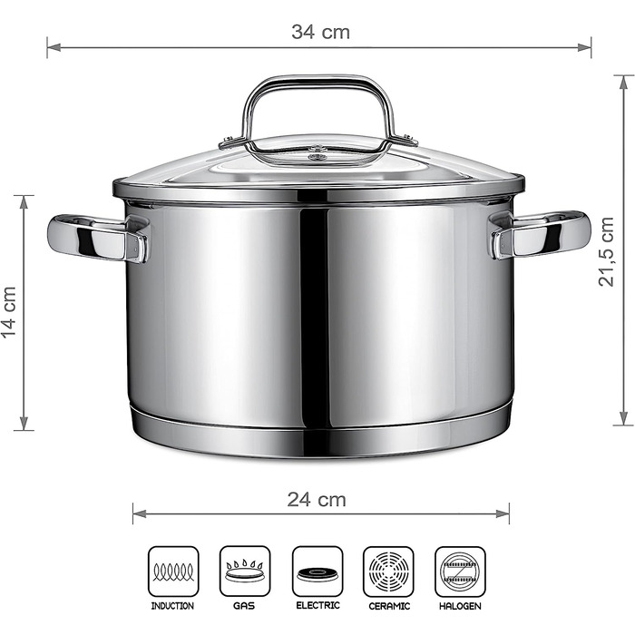Кастрюля 6 л/24 см Linnuo
