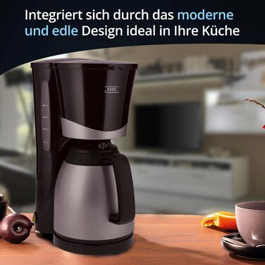 KHG Кофемашина на 8 чашек со съемным фильтром 1 л 870 Вт Black KHG