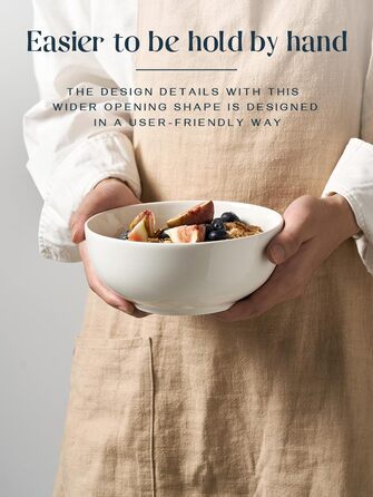 Набор глубоких керамических пиал 1,1 л 4 предмета White DOWAN