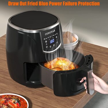 Фритюрница CONOYAR XXL AF336 / 4,5 л / 1300 Вт / 8 программ