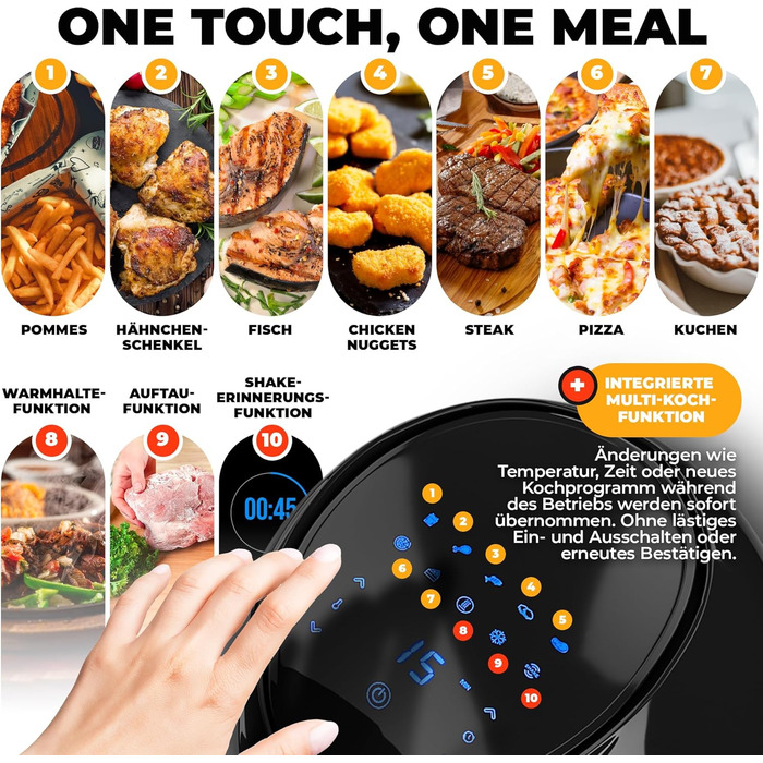 Фритюрница многофункциональная 6,5 л 1800 Вт Black XXL Stillstern