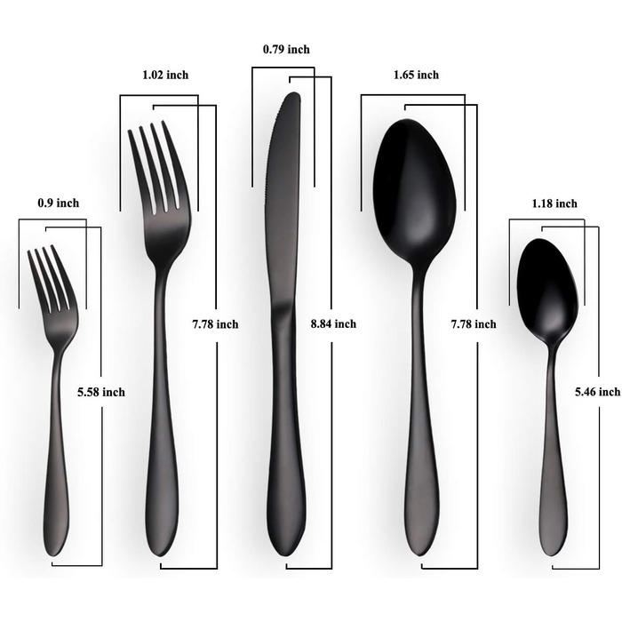 Набор столовых приборов 30 предметов Black HOMQUEN