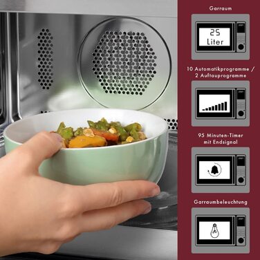 Встраиваемая микроволновая печь Bomann 3 в 1 / 900 Вт / 25 л / 10 программ