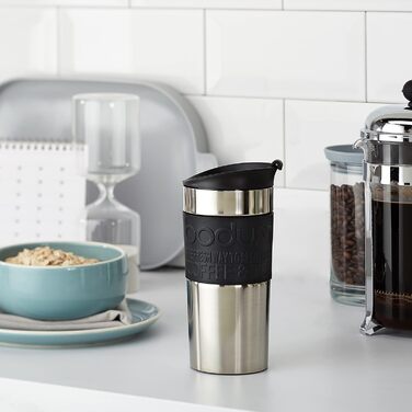 Кружка хромированная 0,35 л Black Travel Mug Bodum