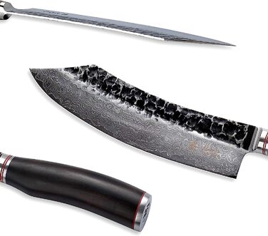 Профессиональный поварской нож из настоящей дамасской стали с дерева пакка 25 см Wakoli Ebo