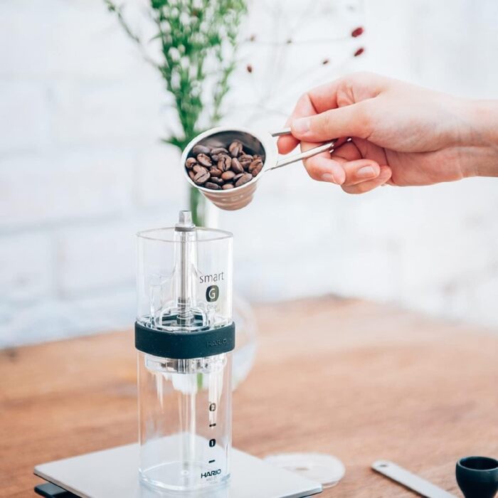 HARIO Ручная керамическая кофемолка акрил прозрачно-черная Smart G HARIO