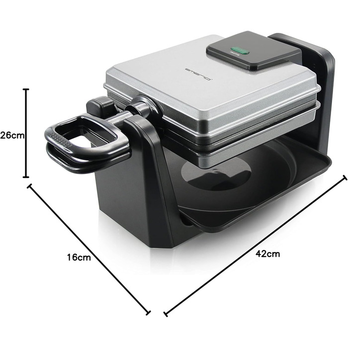 Вращающаяся вафельница для 4 бельгийских вафель 1000 Вт WM-110984.4 Emerio