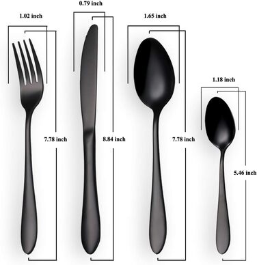 Набор столовых приборов 24 предмета Black HOMQUEN