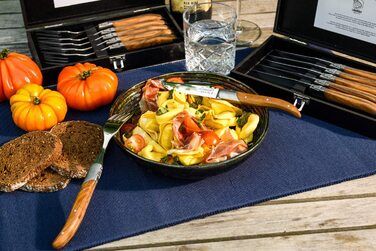 Набор вилок для стейка с футляром 6 предметов Olive Wood Luxury Line Laguiole