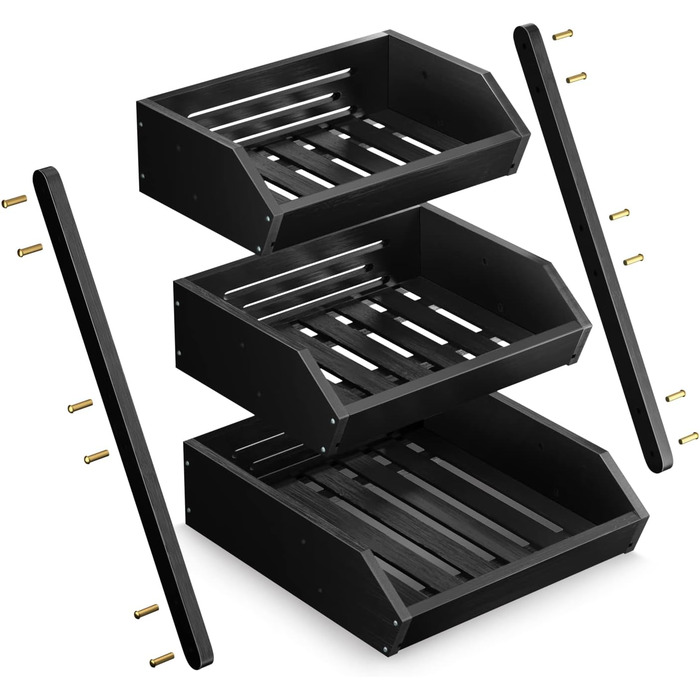 Бамбуковая этажерка для фруктов 41,3 см Black G.a HOMEFAVOR