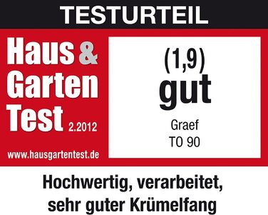 Тостер Graef TO 90 / 880 Вт / на 2 ломтика / с насадкой для булочек