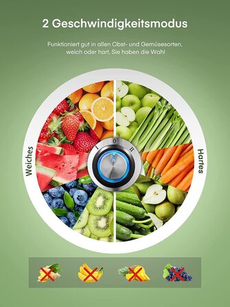 Соковыжималка для овощей и фруктов Juilist / 800 Вт / 2 скорости / нержавеющая сталь