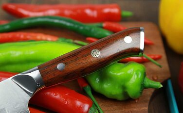 Нож Сантоку из дамасской стали 17,6 см DI SCHNEIDWERK