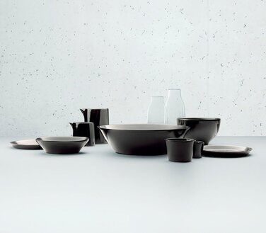 Тарелка для десерта 20 см черная, 4 предмета Tonale Alessi