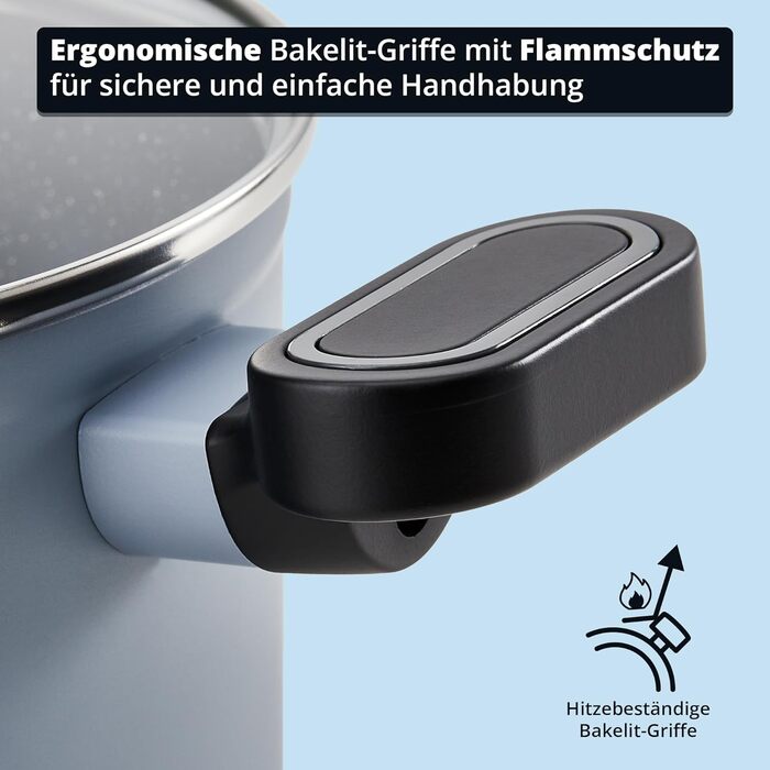 KHG Набор из 3 кастрюль 16/20/24 см алюминий/антипригарное покрытие Lightblue KHG