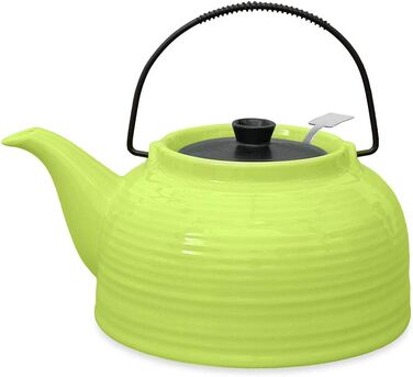 Керамический набор Tea4chill &quot;Nelly&quot;, заварочный чайник с подогревом 1.5 л, 6 чашек по 120 мл, зеленый