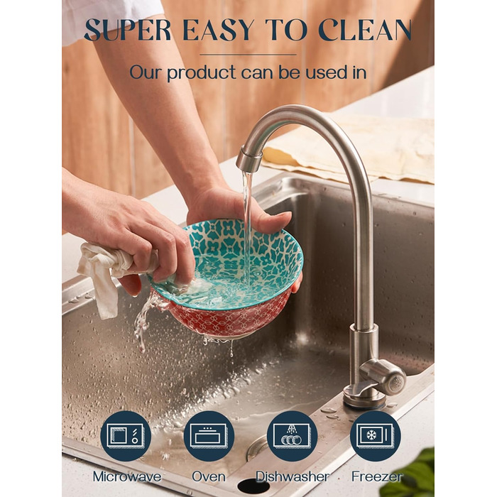 Набор глубоких тарелок 0,68 л 6 предметов Vibrant Colour DOWAN