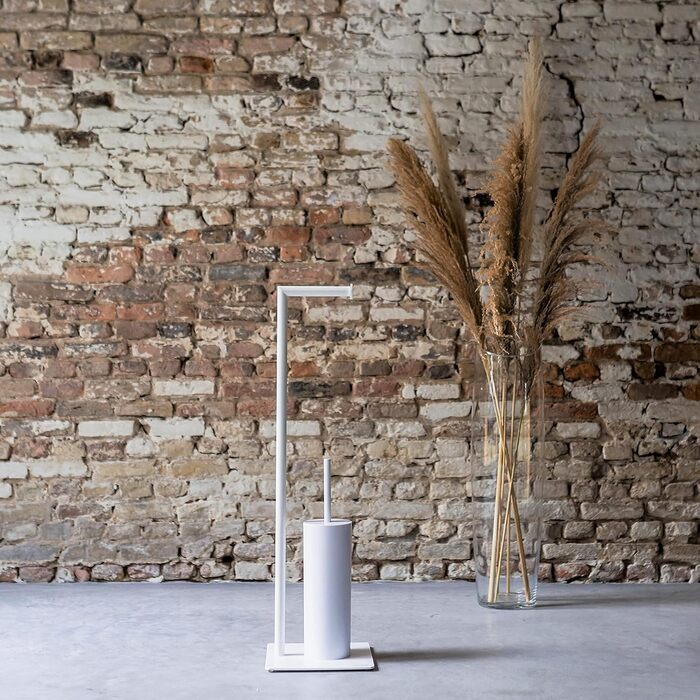 Ёршик для унитаза с бумагодержателем, белый Tube Stand Sealskin