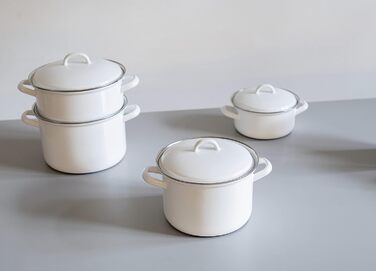 Кастрюля 1.5 л 16 см, эмалированная, белая Riess 0122-033