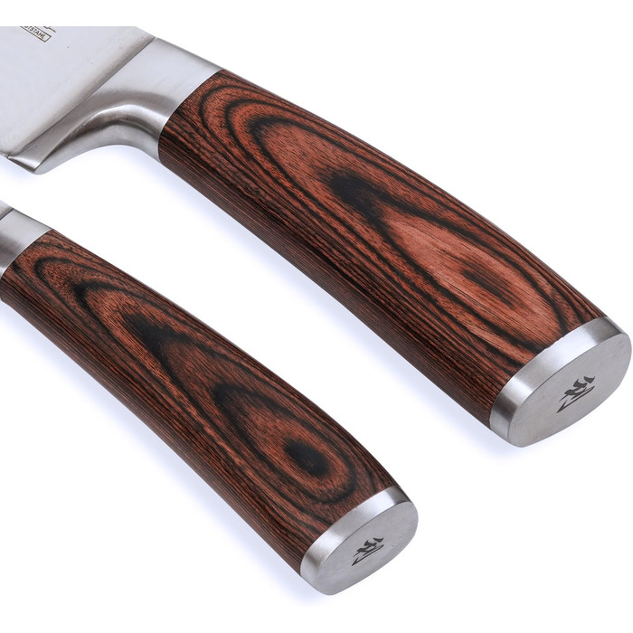 Поварской набор из 2 кухонных ножей из дамасской стали Pakka Wood Edib Wakoli