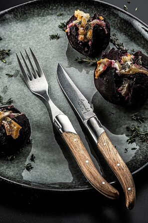 Набор вилок для стейка с футляром 6 предметов Oak Wood Luxury Line Laguiole