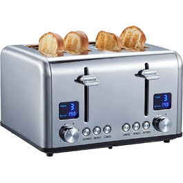  Тостер Steinborg XXL / 1630 Вт / цифровой дисплей / на 4 ломтика / с насадкой для булочек / функция размораживания / выдвижной лоток для крошек	