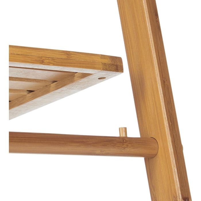 Вешалка для полотенец бамбуковая, складная, маленькая вешалка для одежды, 3 полки, 3 вешалки для полотенец, 4 боковых крючка, ВхШхГ 152 x 53 x 31 см, дерево, натуральный Коттедж