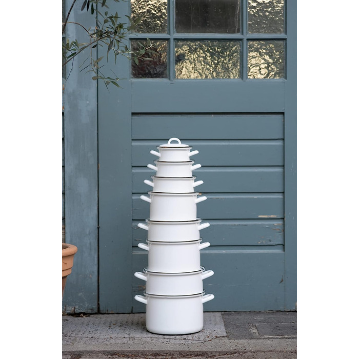 Кастрюля 1.5 л 16 см, эмалированная, белая Riess 0122-033