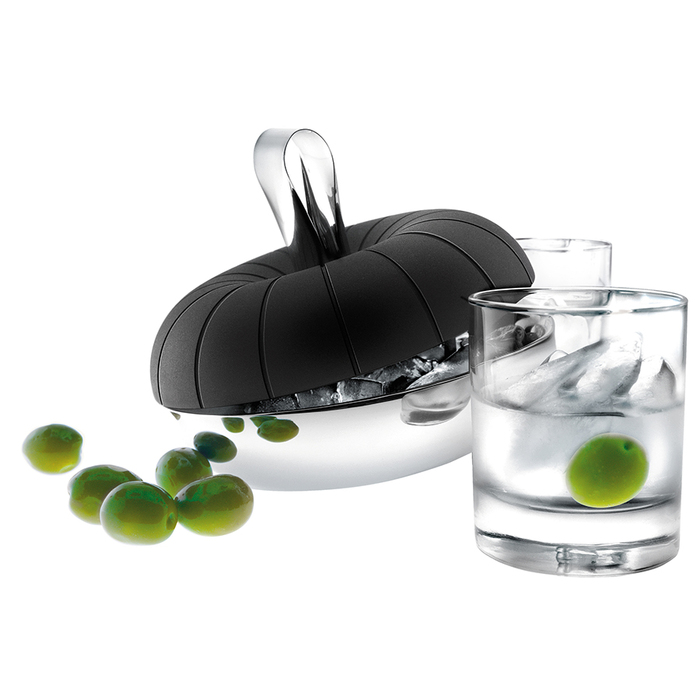 Ёмкость для подачи льда 16,5х11,5х16,5 см металлик/черная Ice Cube Cooler Eva Solo