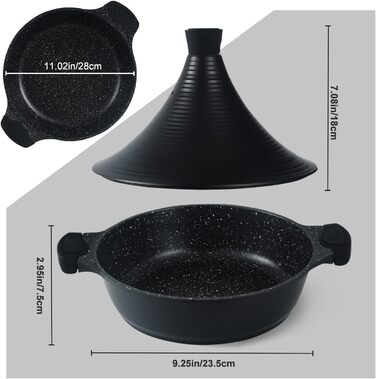 Марокканский тажин с конусообразной крышкой 28 см, черный Scheffler