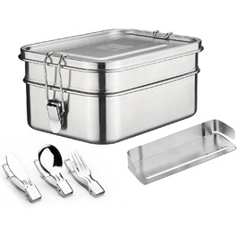 Nicelock Ланч-бокс с набором приборов нержавеющая сталь Nicelock