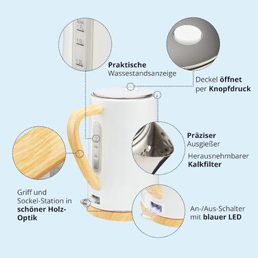 KHG Электрочайник 1,7 л и тостер на 2 ломтика пластик White KHG