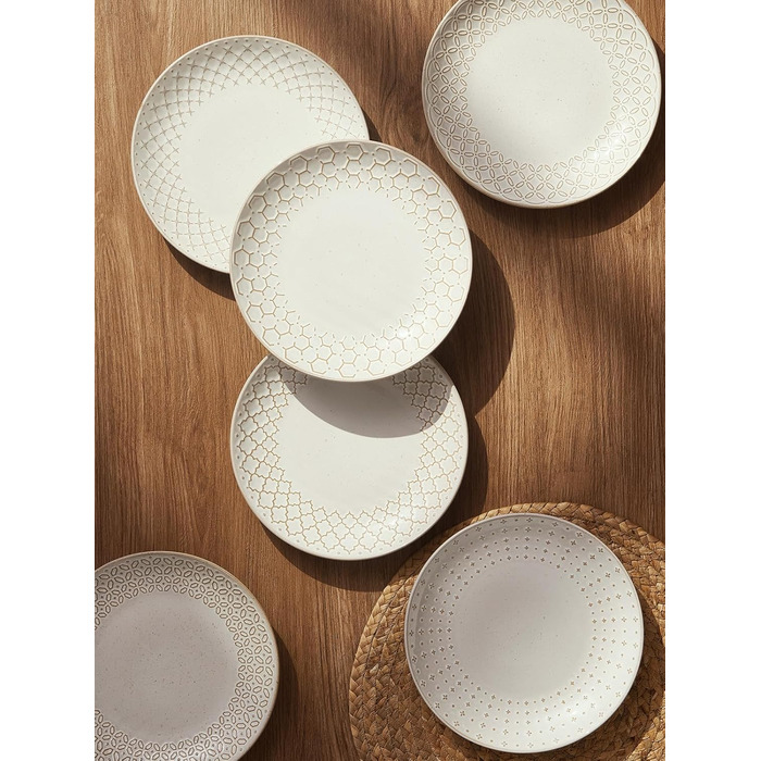 Набор десертных тарелок 22 см 6 предметов Vintage White DOWAN