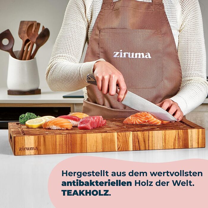 Разделочная доска из тикового дерева Ziruma 43x28х5 см