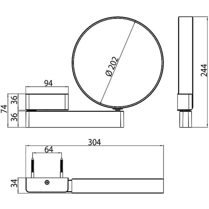 Зеркало косметическое настенное 20 см Emco